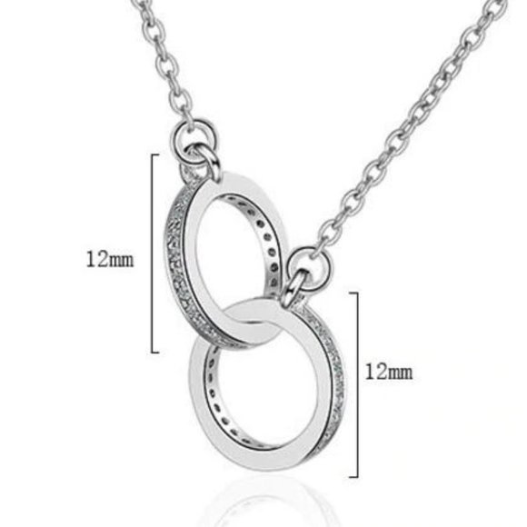 *NEW Rose Gold/925 Silver Diamond Circle Necklace - Picture 7 of 7